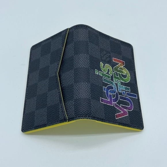 LOUIS VUITTON Graphite Damier Rainbow Print Virgil Abloh Pocket Organizer; NEW - Picture 5 of 8